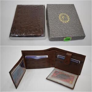 Andrue Handmade Italian Leather Crocodile Pressed Men Male Bifold Wallet 108